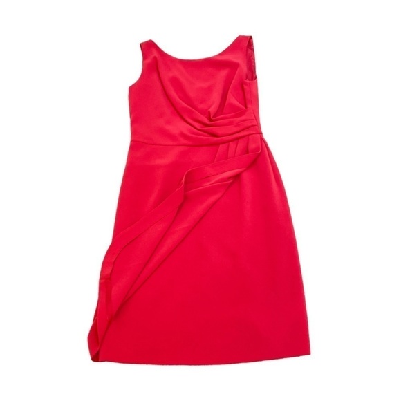 Talbots lined sleeveless side ruched scoop back dress cranberry size 10 - Picture 4 of 10